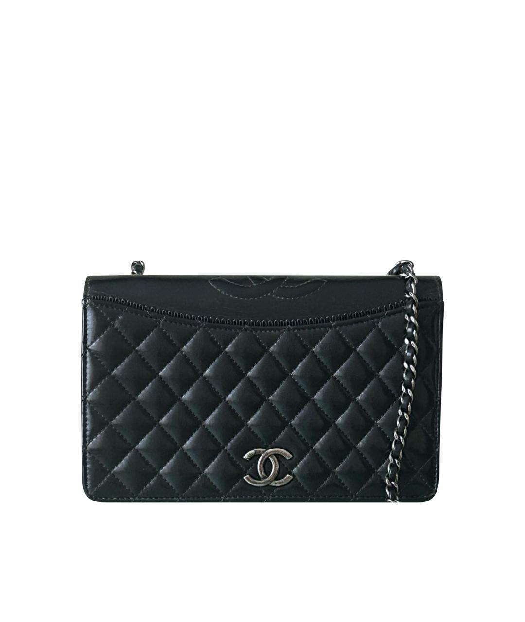 CHANEL Черная кожаная сумка через плечо, фото 1