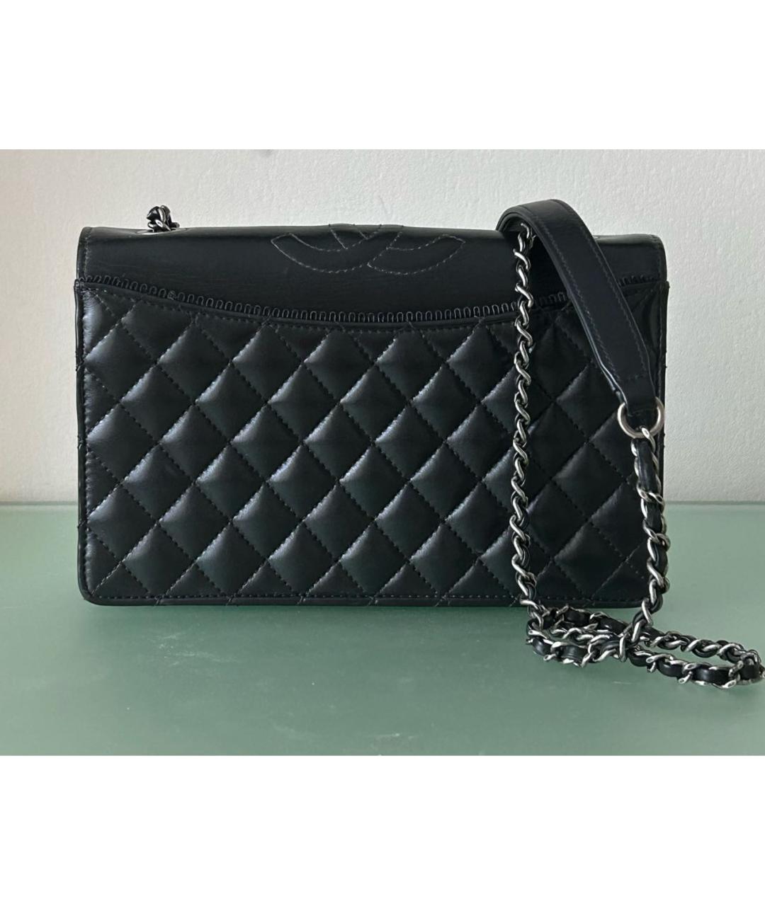 CHANEL Черная кожаная сумка через плечо, фото 3