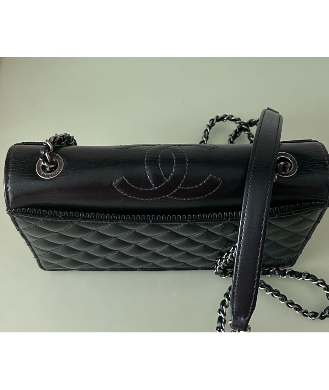 CHANEL Черная кожаная сумка через плечо, фото 4