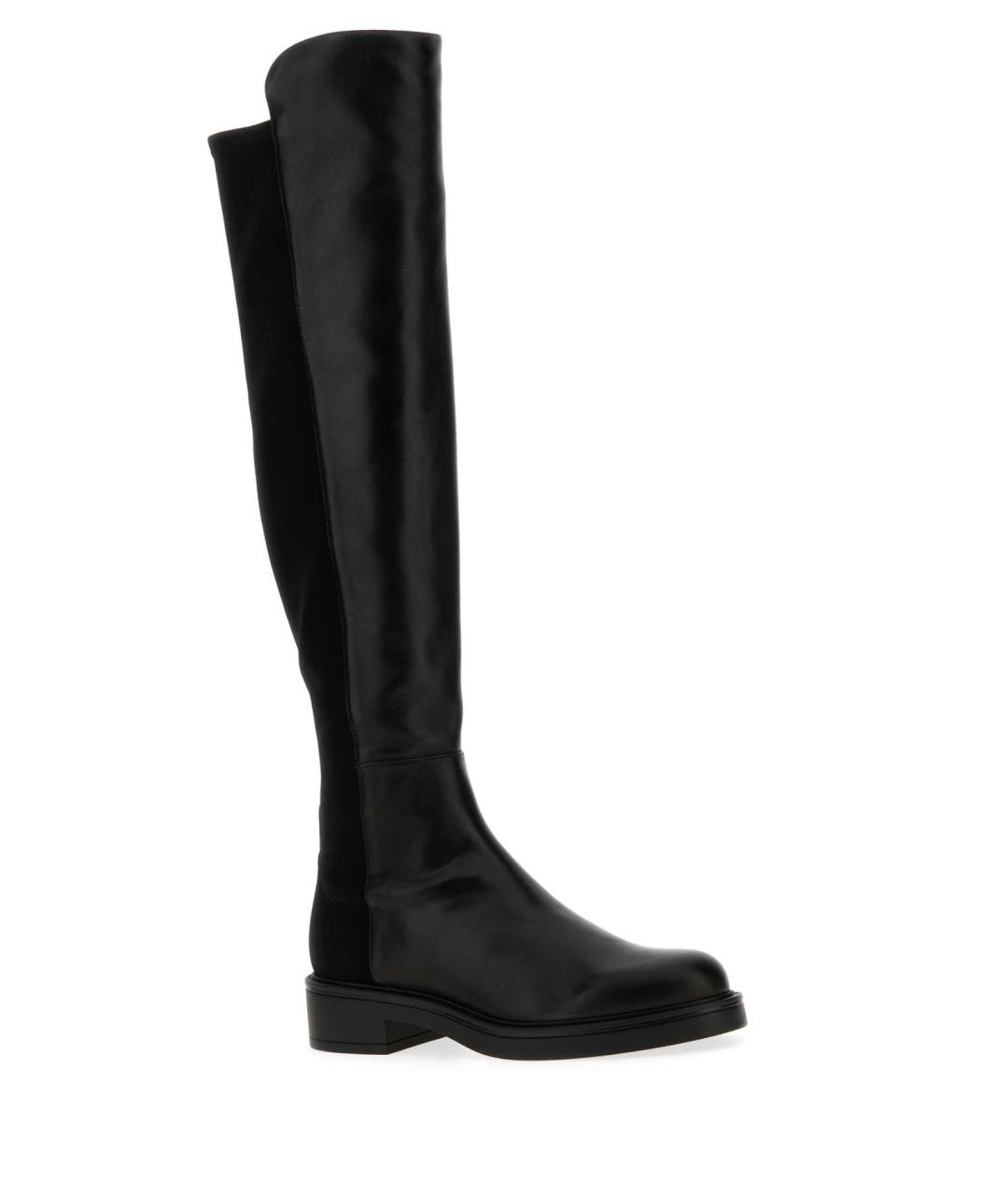 STUART WEITZMAN Черные кожаные сапоги, фото 2