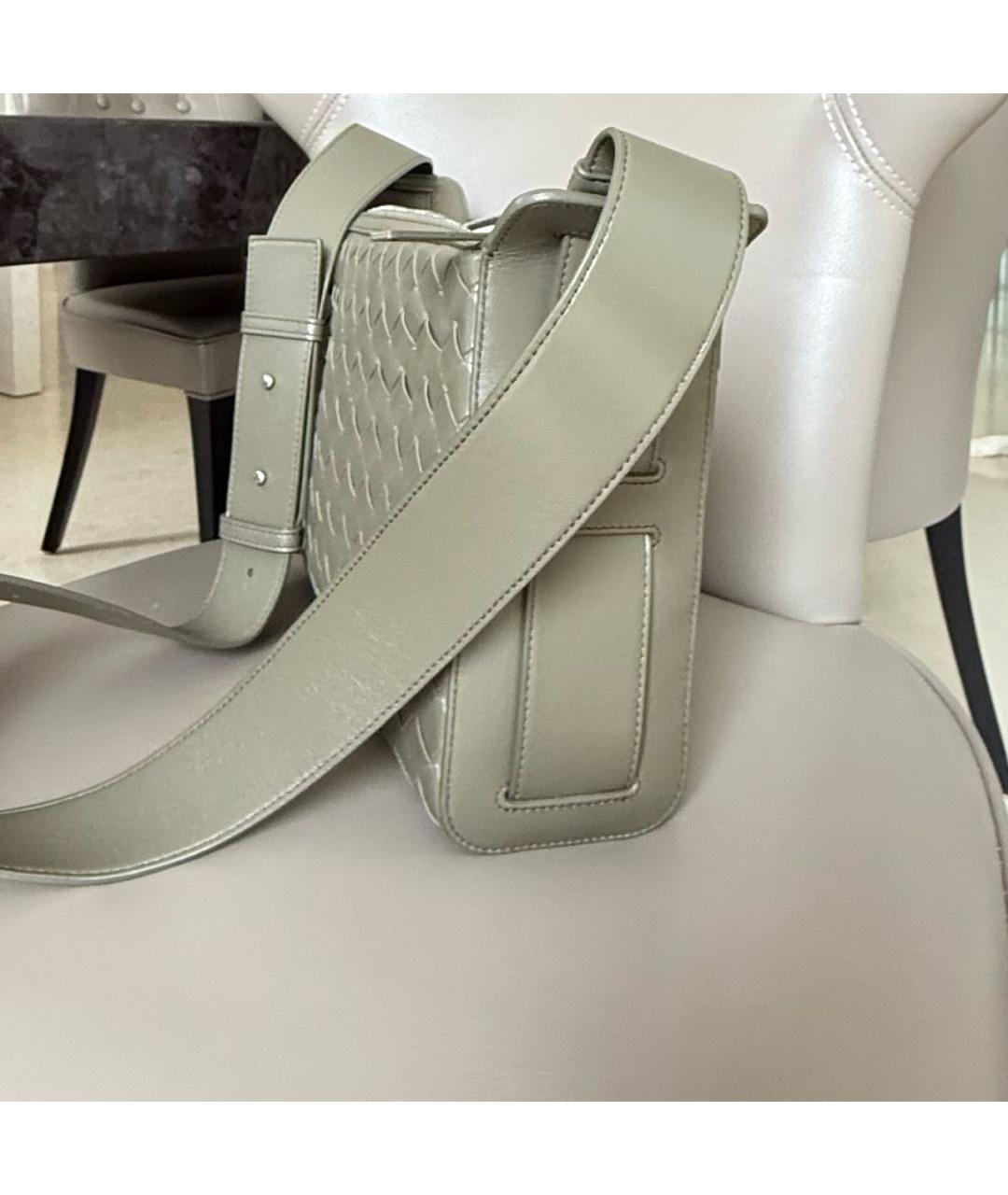 BOTTEGA VENETA Горчичная кожаная сумка на плечо, фото 3