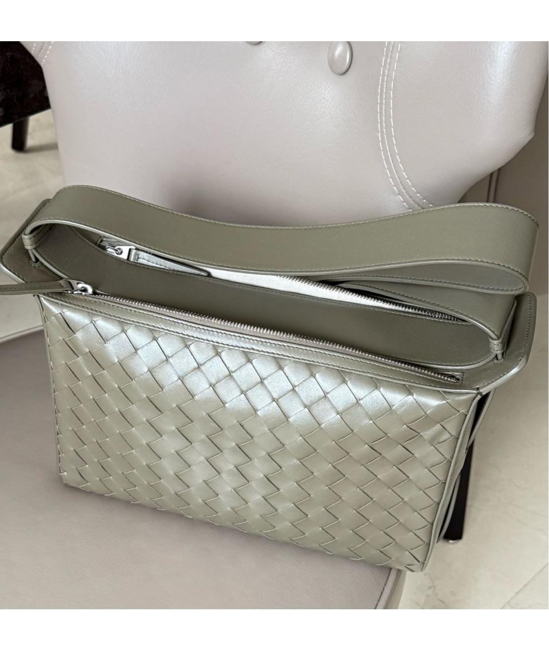 BOTTEGA VENETA Горчичная кожаная сумка на плечо, фото 2