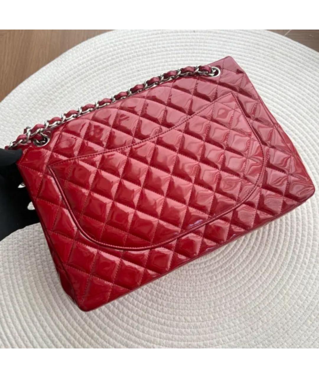 CHANEL Красная сумка через плечо из лакированной кожи, фото 3