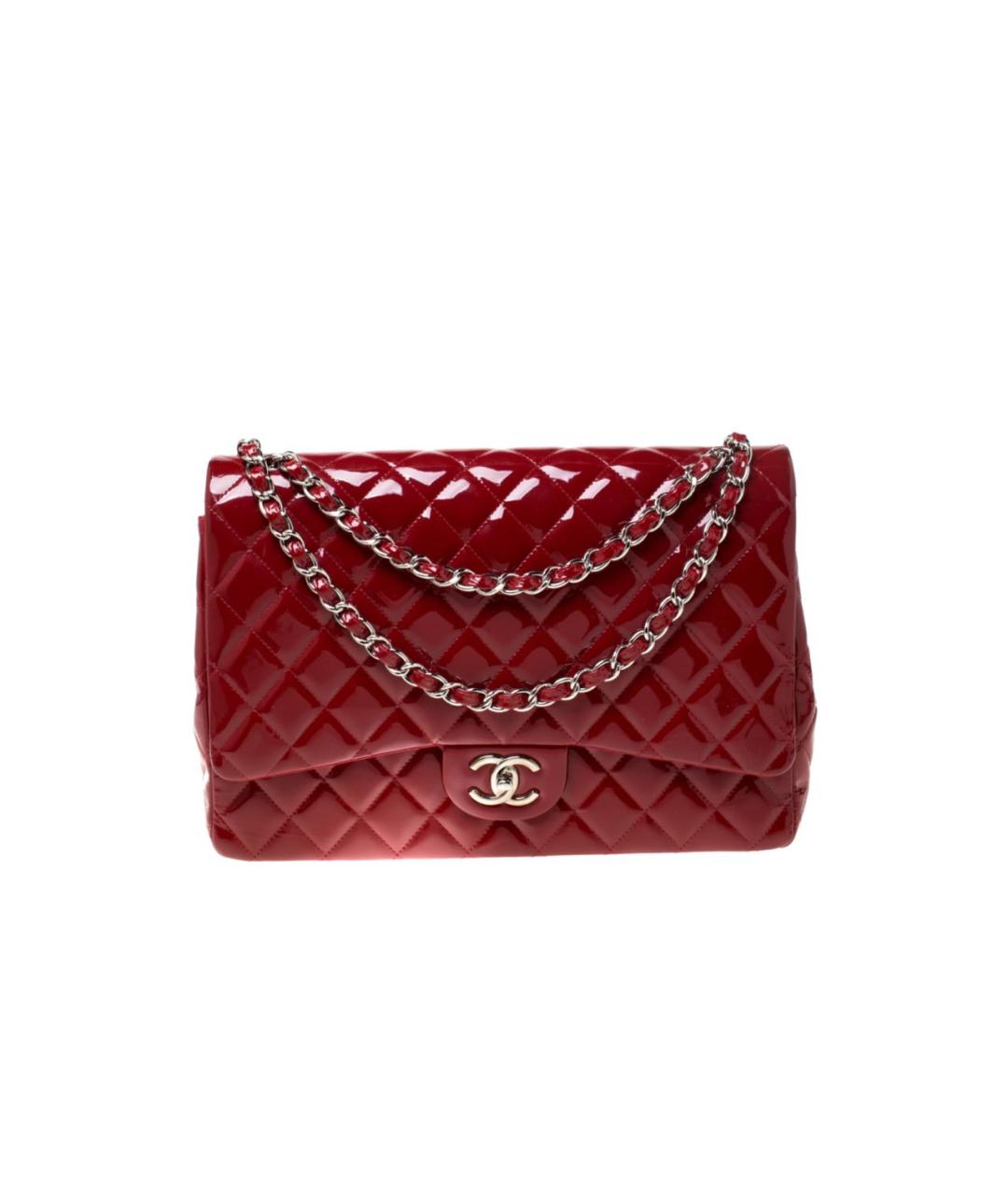 CHANEL Красная сумка через плечо из лакированной кожи, фото 8