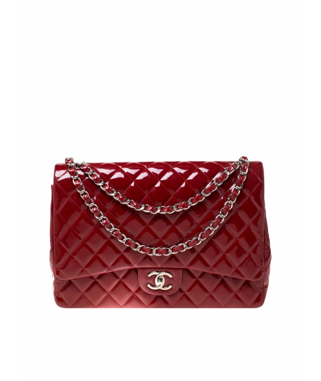 CHANEL Красная сумка через плечо из лакированной кожи, фото 1