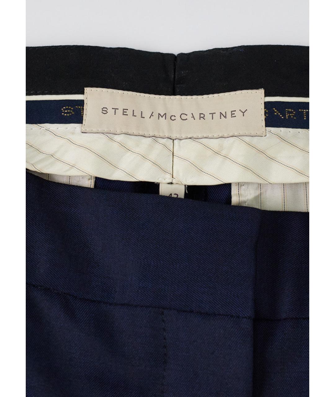 STELLA MCCARTNEY Синие шерстяные прямые брюки, фото 4