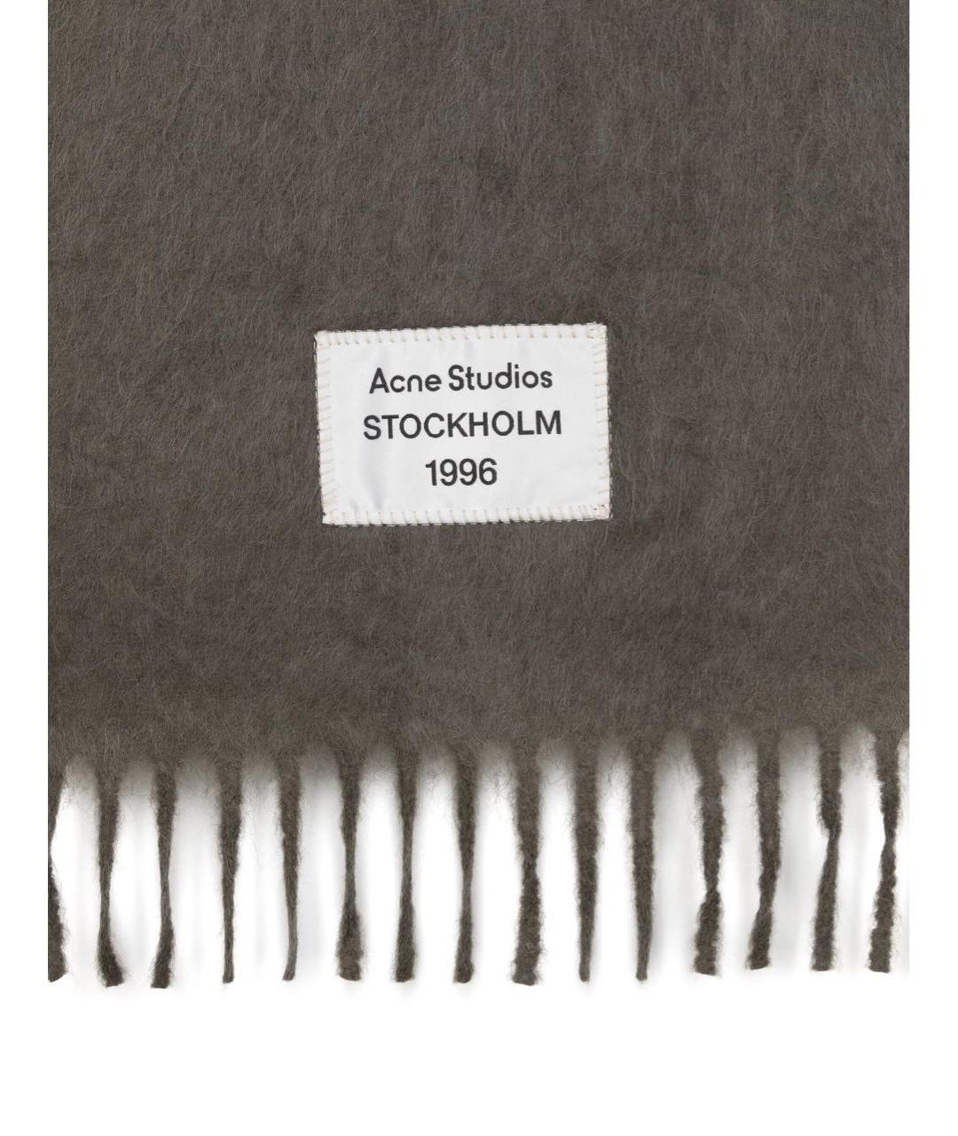 ACNE STUDIOS Хаки шерстяной шарф, фото 2