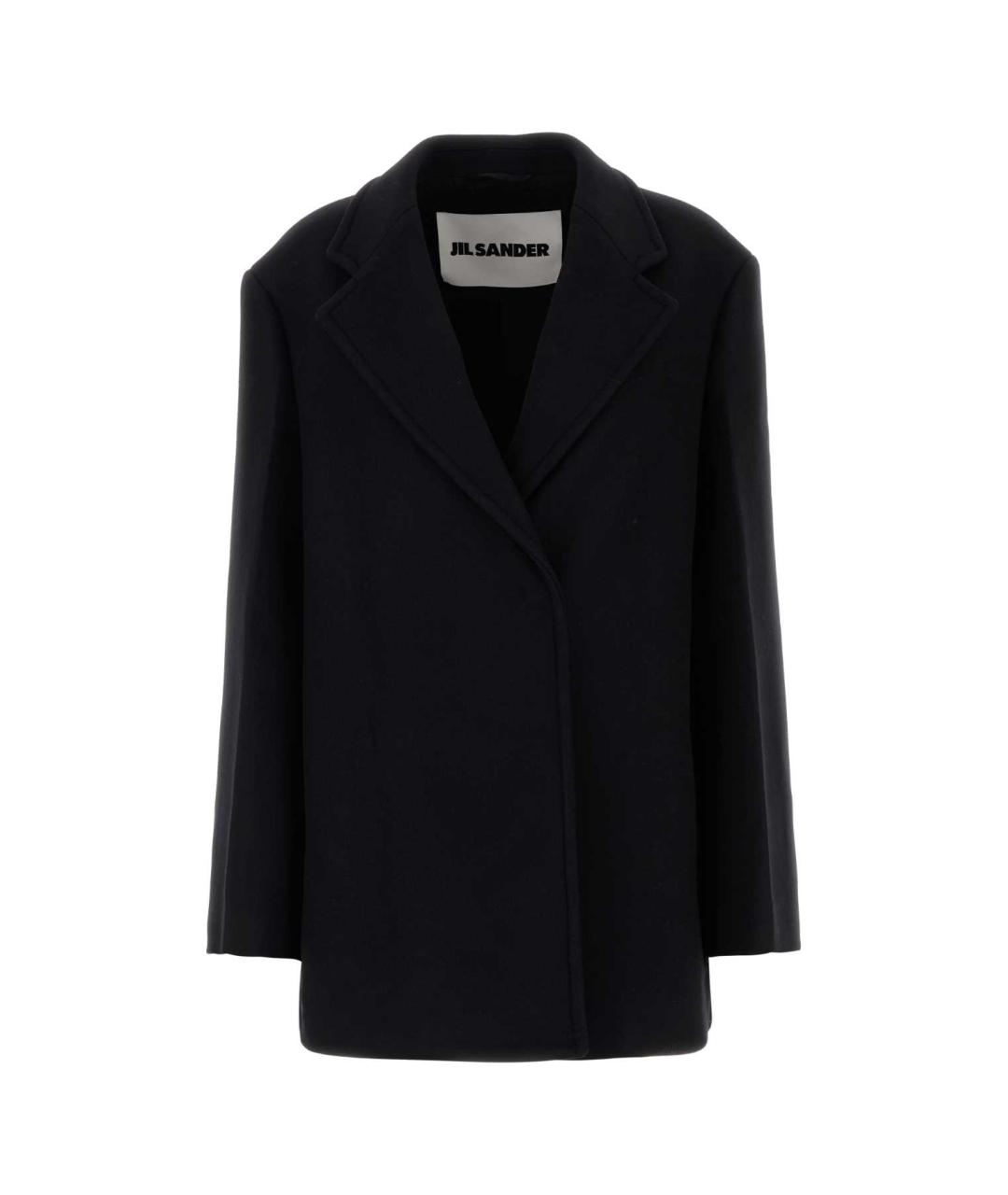 JIL SANDER Черное шерстяное пальто, фото 1