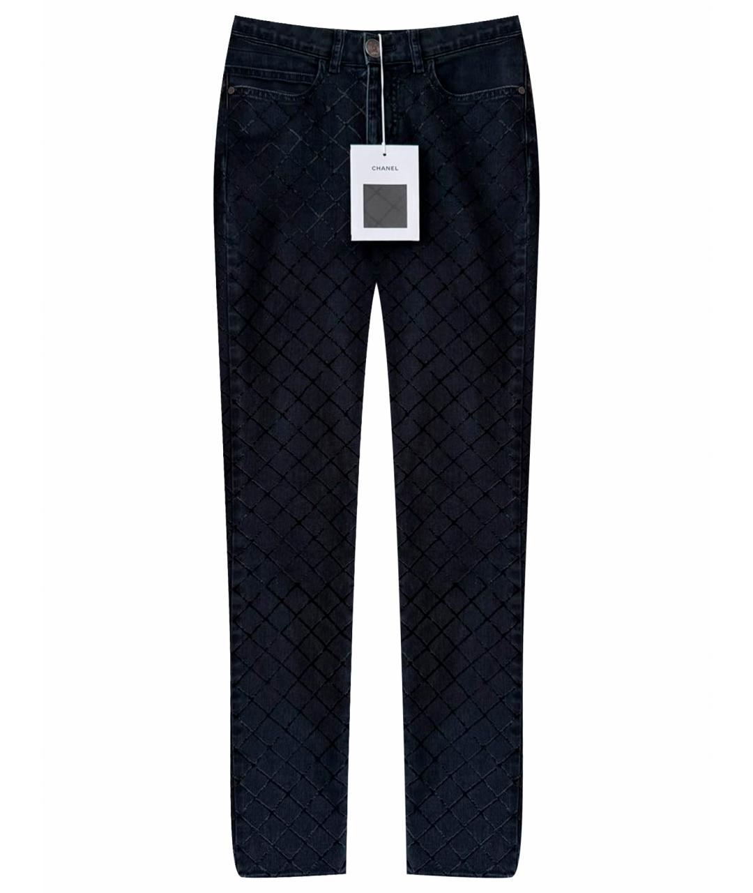 CHANEL Черные хлопковые прямые джинсы, фото 1