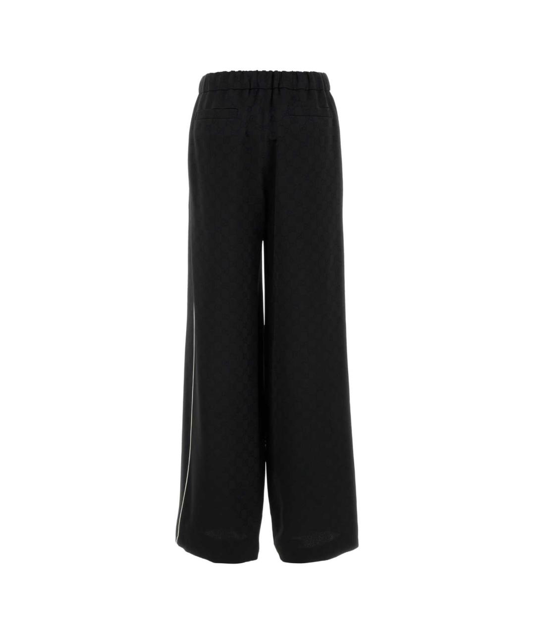 GUCCI Черные вискозные прямые брюки, фото 2