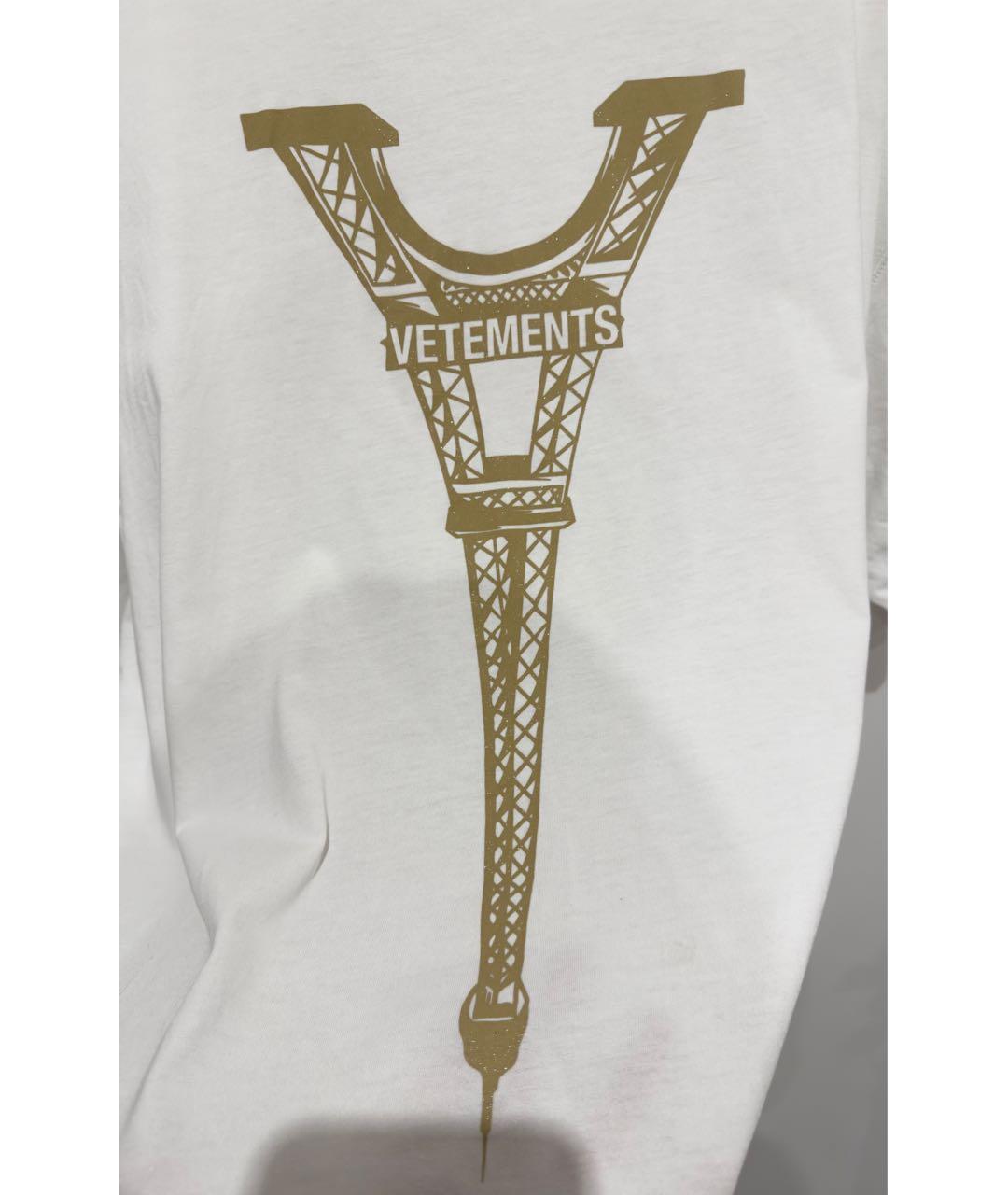 VETEMENTS Белая хлопковая футболка, фото 5