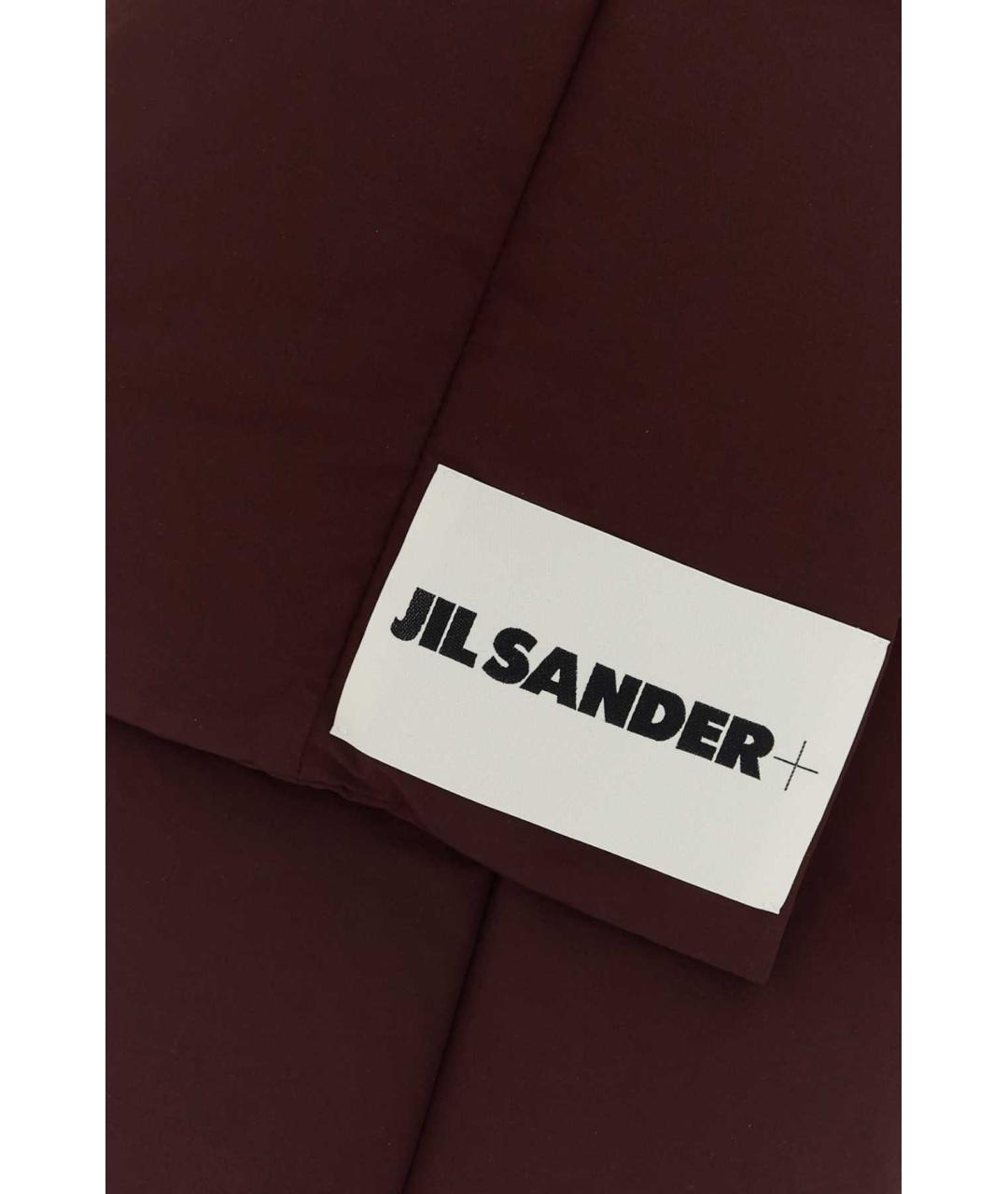 JIL SANDER Бордовый шарф, фото 2