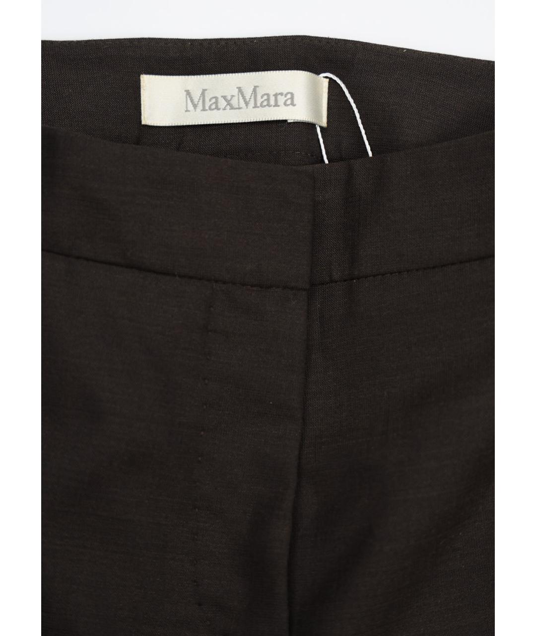 MAX MARA Коричневые шерстяные прямые брюки, фото 5
