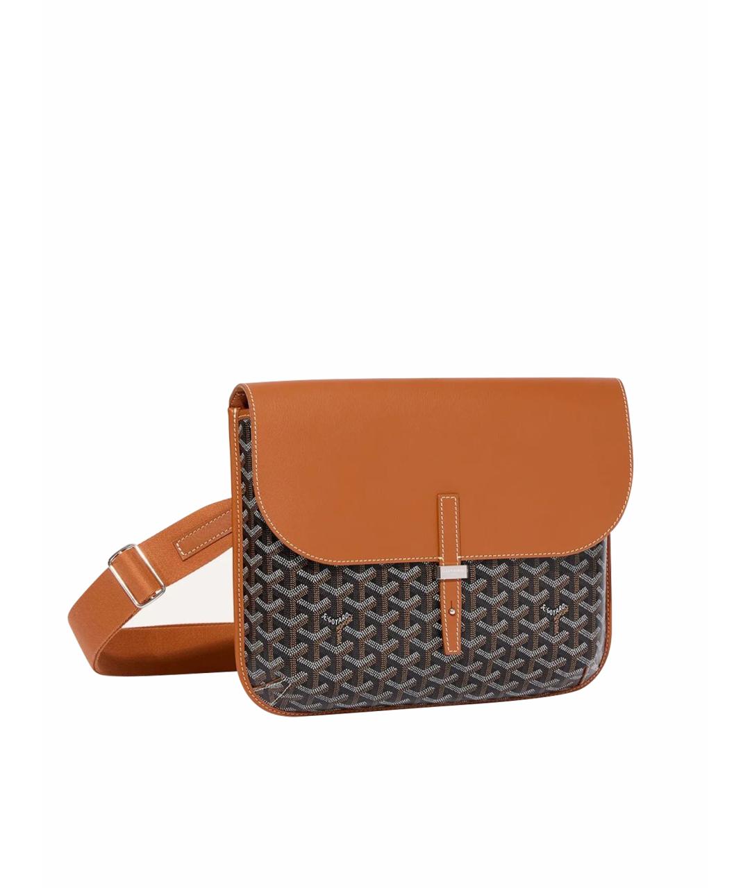 GOYARD Коричневая кожаная сумка на плечо, фото 1