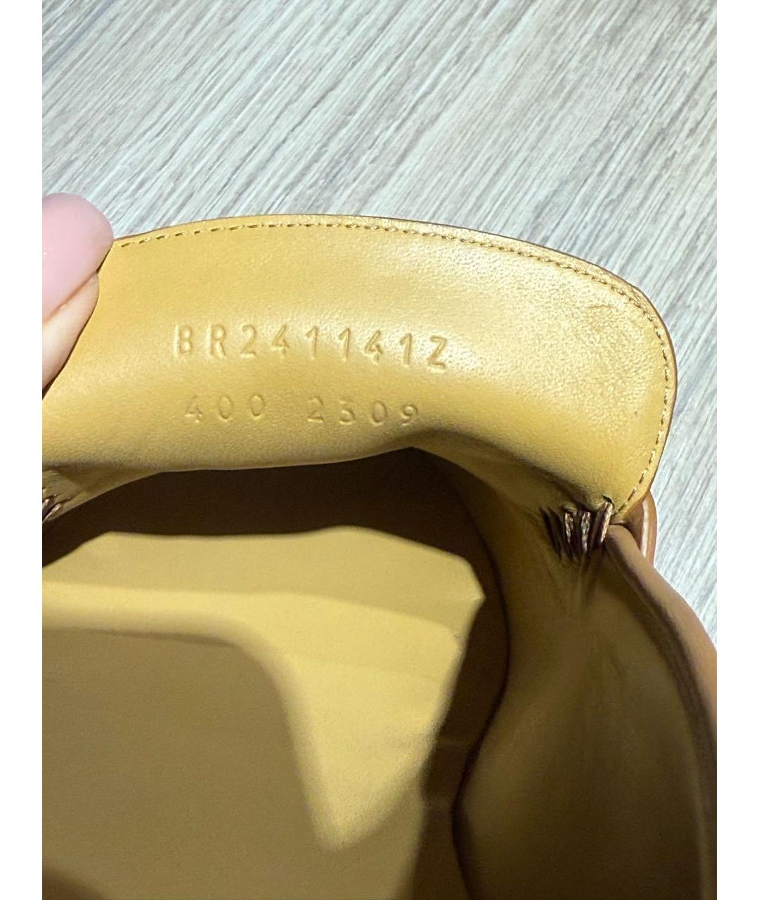 HERMES Оранжевое кожаные лоферы, фото 6
