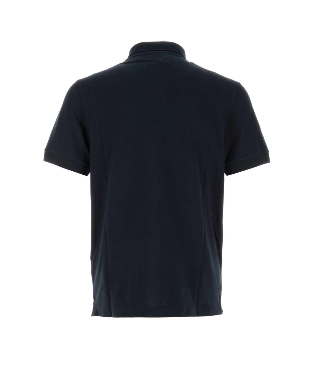 STONE ISLAND Темно-синее хлопко-эластановое поло с коротким рукавом, фото 2