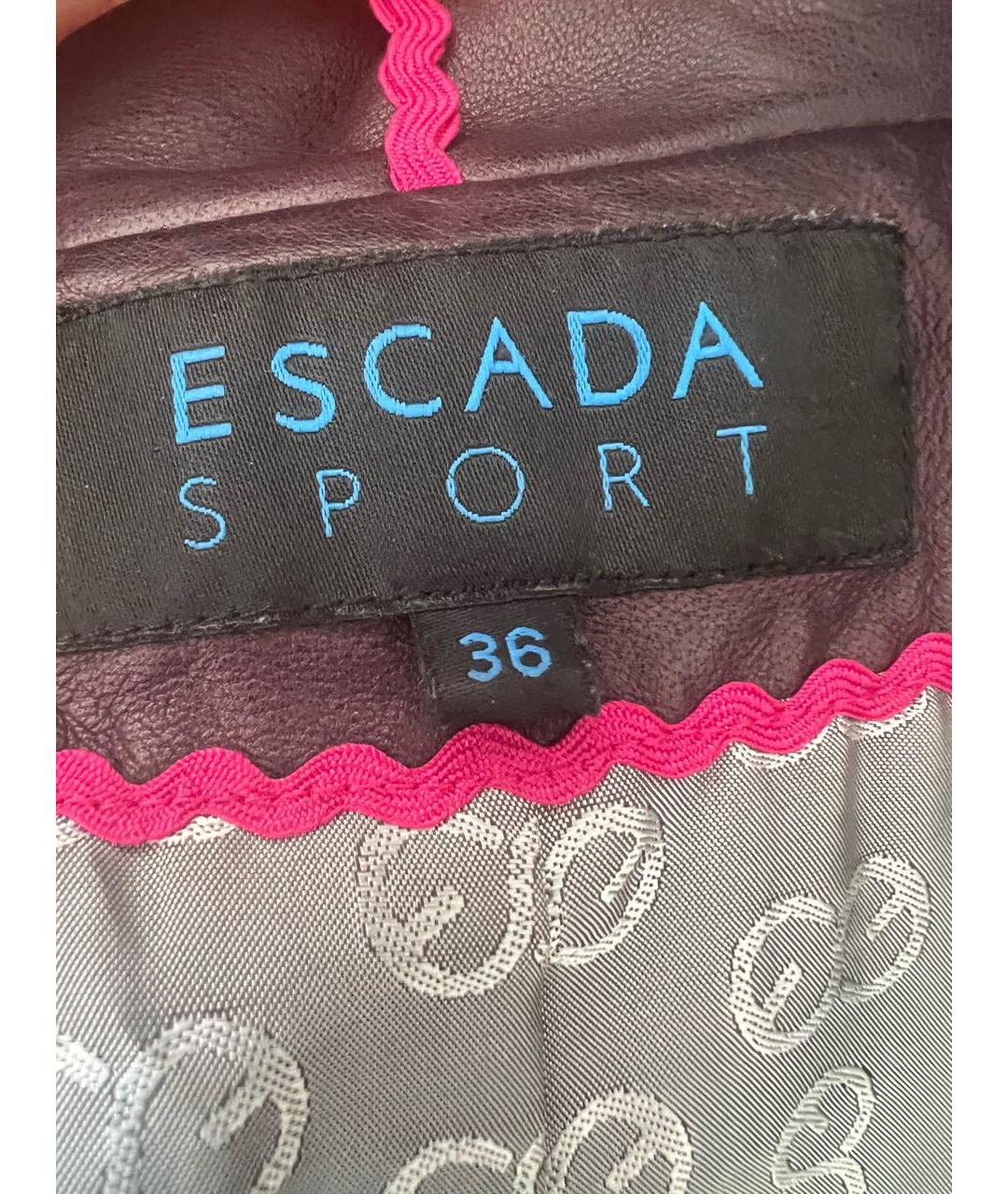 ESCADA Фиолетовый кожаный жакет/пиджак, фото 3