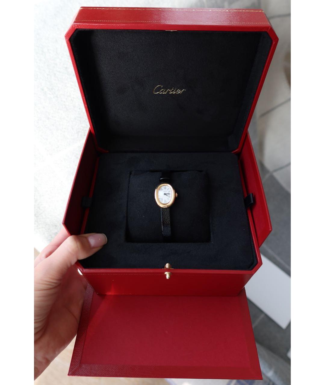 CARTIER Черные часы из желтого золота, фото 7