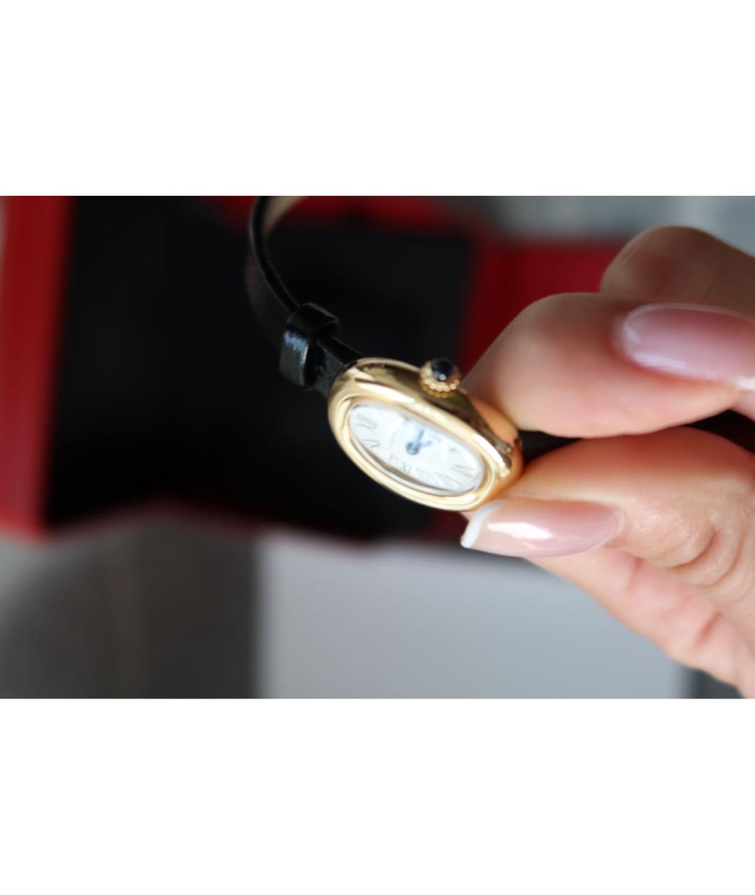 CARTIER Черные часы из желтого золота, фото 8