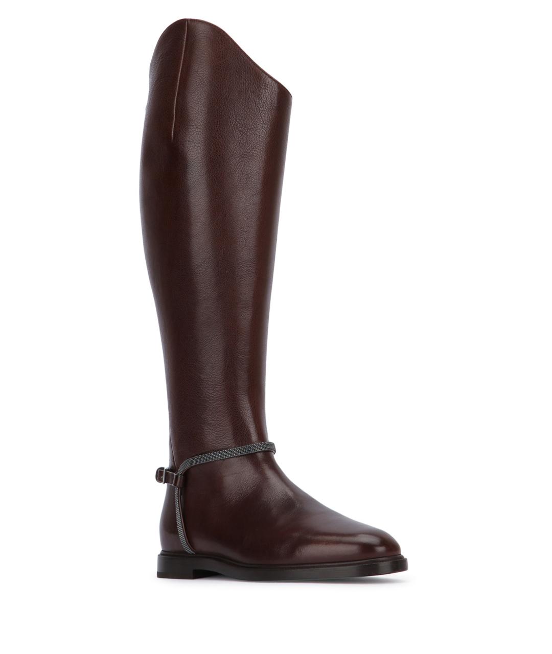 BRUNELLO CUCINELLI Бордовые сапоги, фото 2