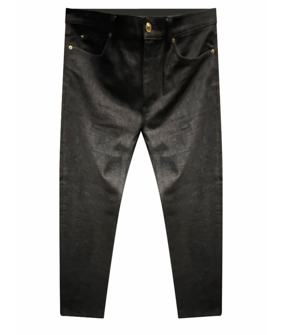 VERSACE Черные хлопковые прямые джинсы, фото 1