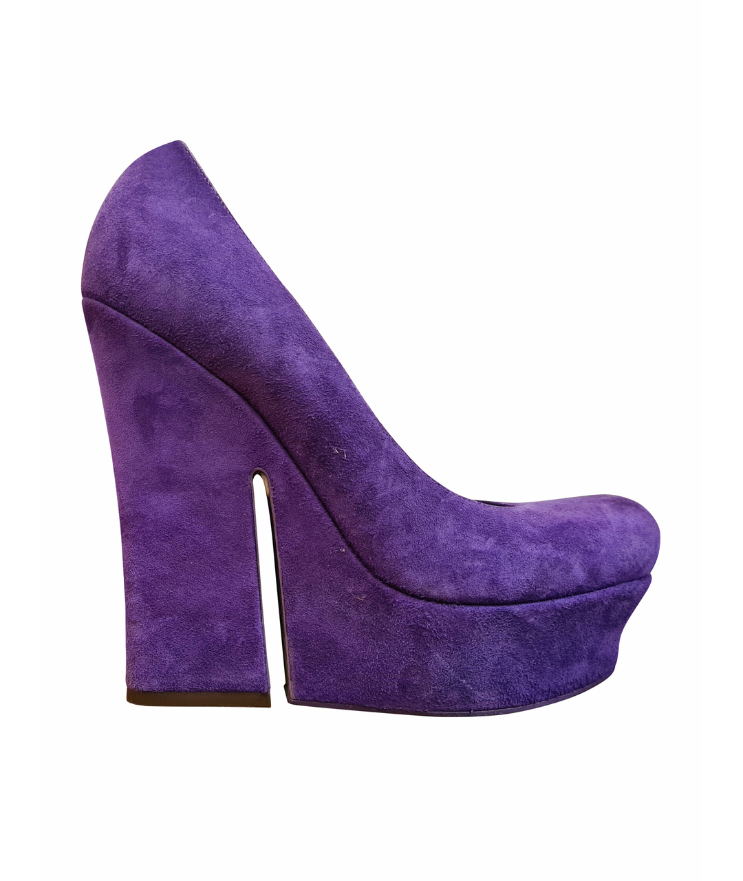YVES SAINT LAURENT VINTAGE Фиолетовые замшевые туфли, фото 1