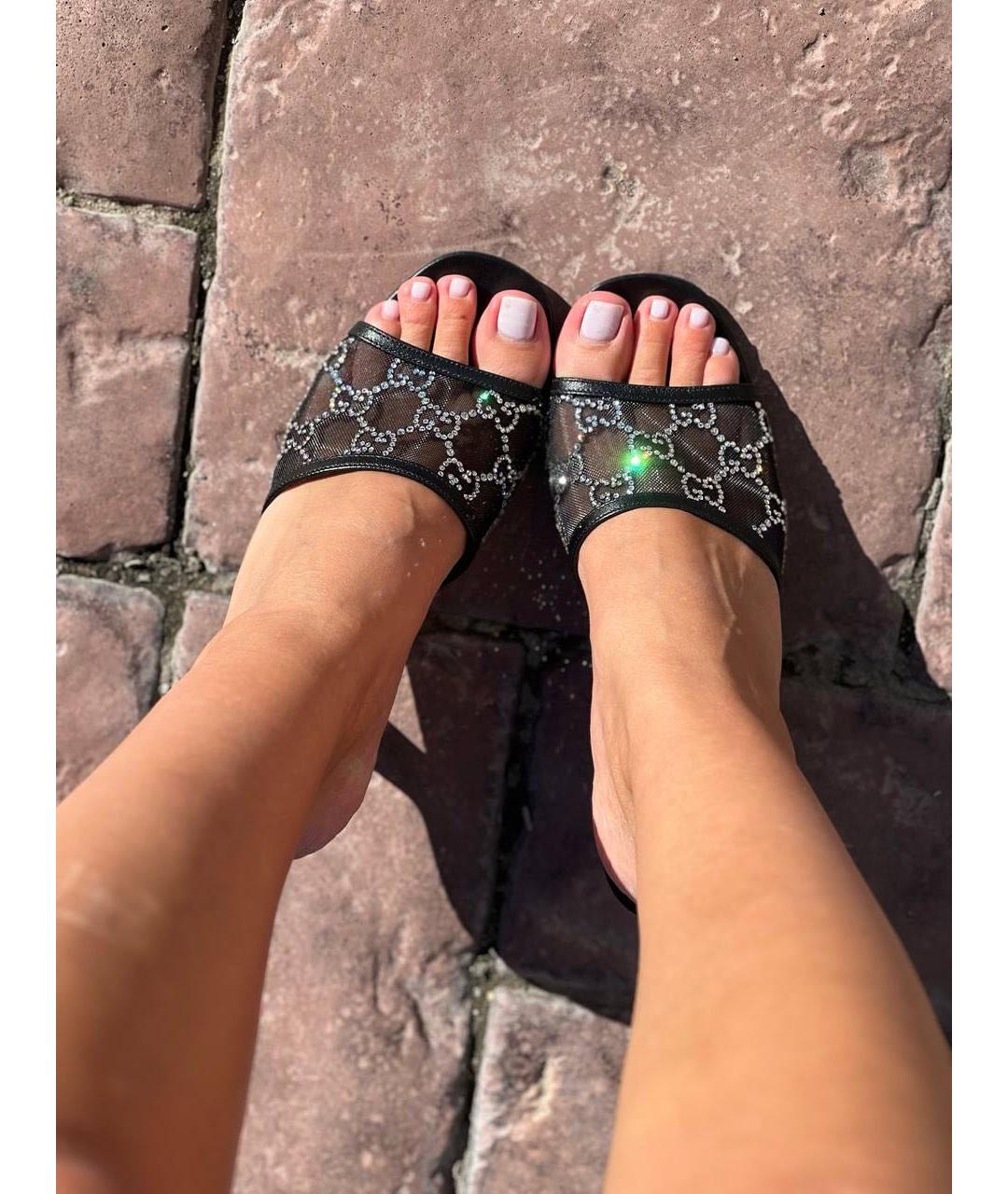 GUCCI Черные кожаные сабо, фото 5