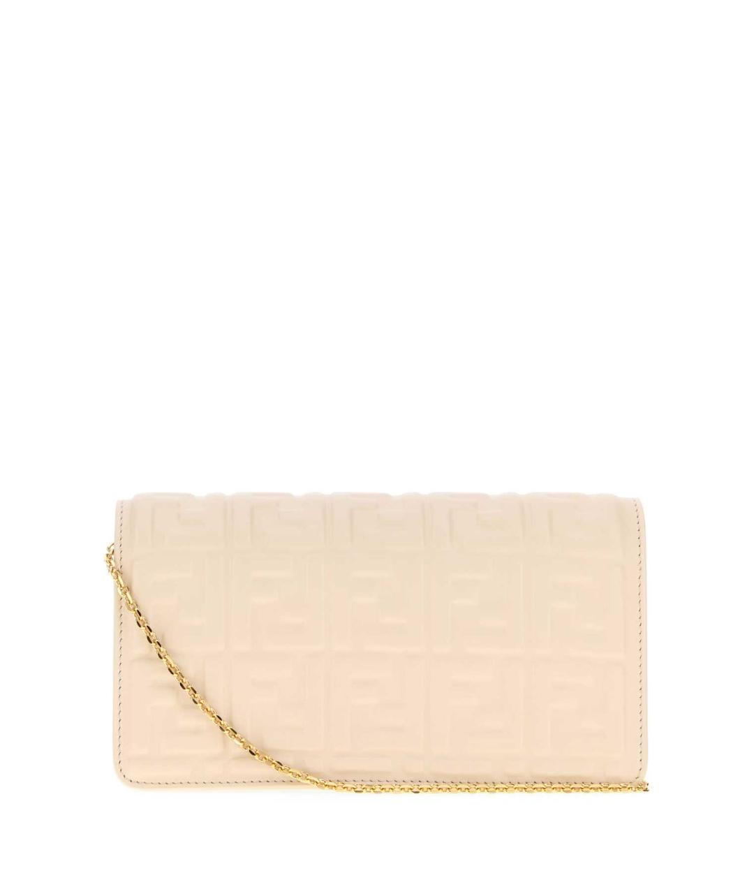 FENDI Бежевый кожаный кошелек, фото 3