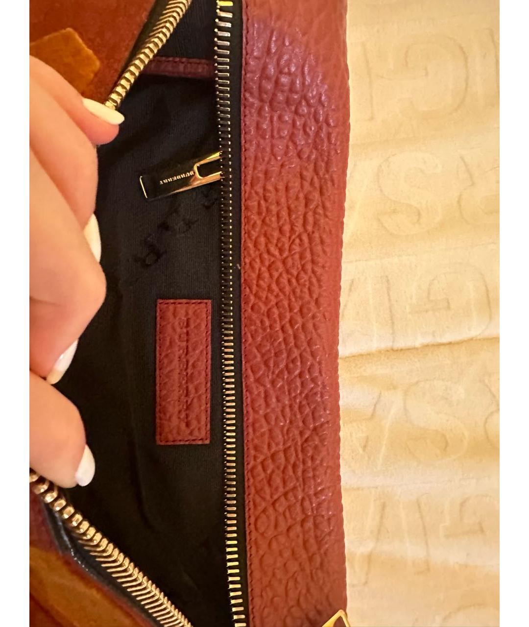 BURBERRY Коричневая кожаная сумка через плечо, фото 4