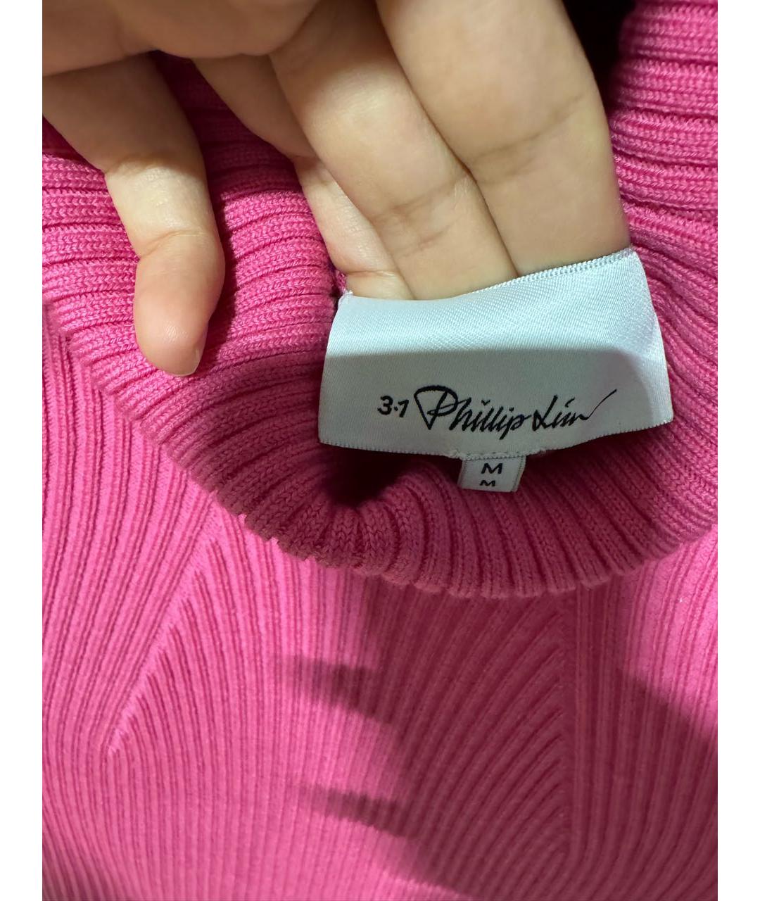 3.1 PHILLIP LIM Розовая шерстяная водолазка, фото 3