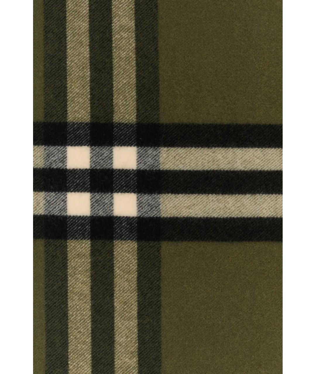 BURBERRY Хаки кашемировый шарф, фото 3