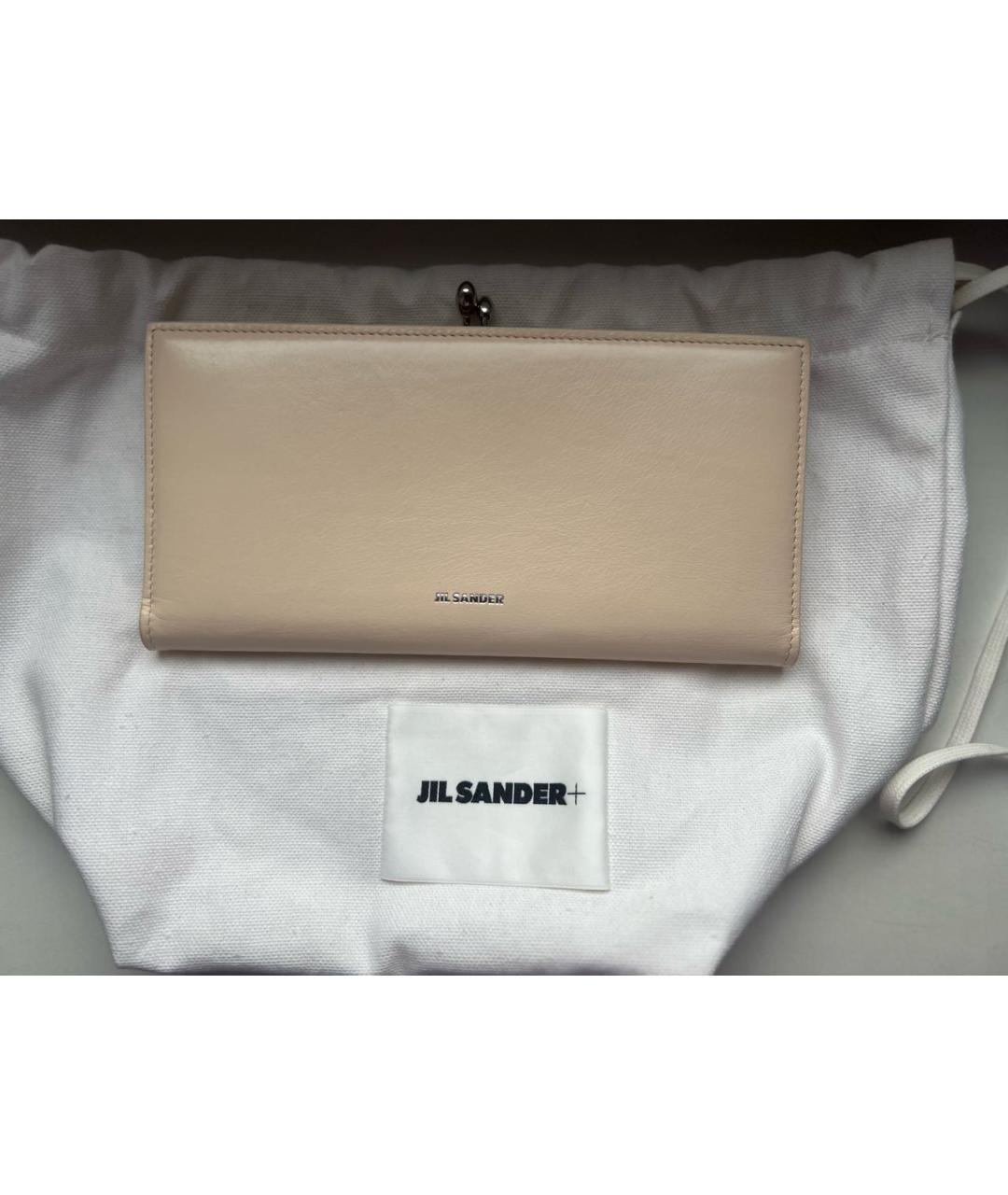JIL SANDER Бежевый кожаный кошелек, фото 3