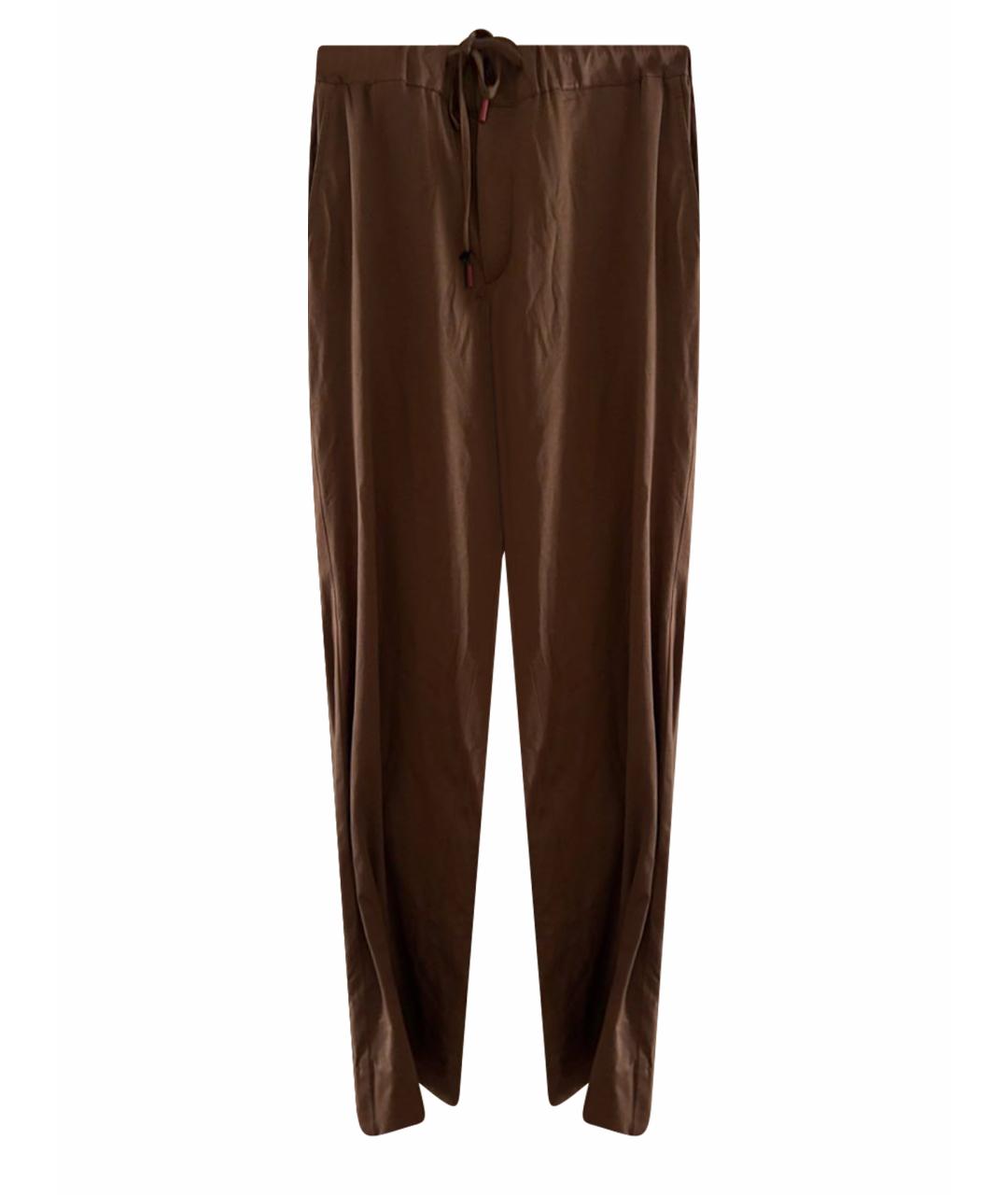 KITON Коричневые хлопковые повседневные брюки, фото 1
