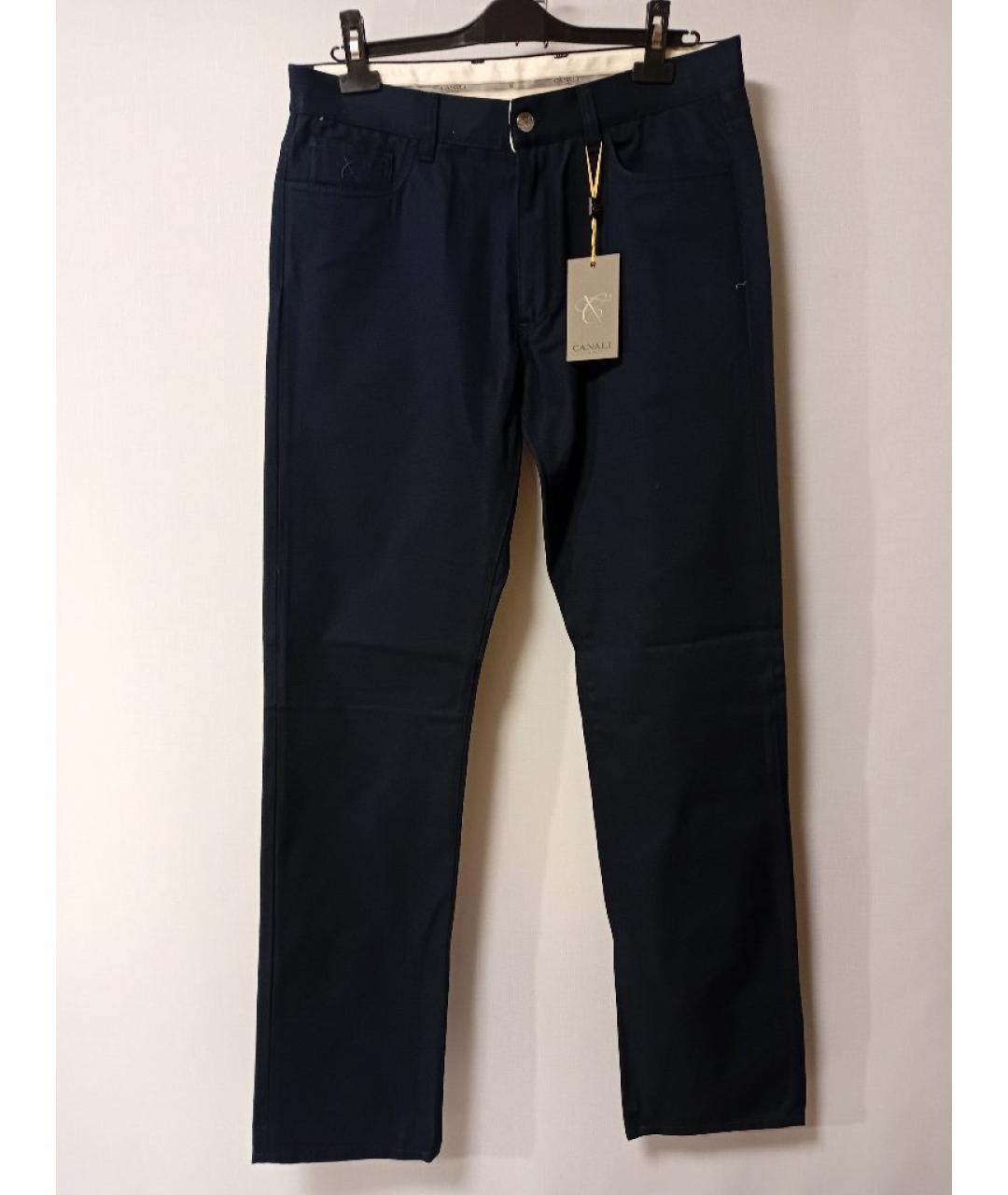 CANALI Темно-синие хлопковые прямые джинсы, фото 6