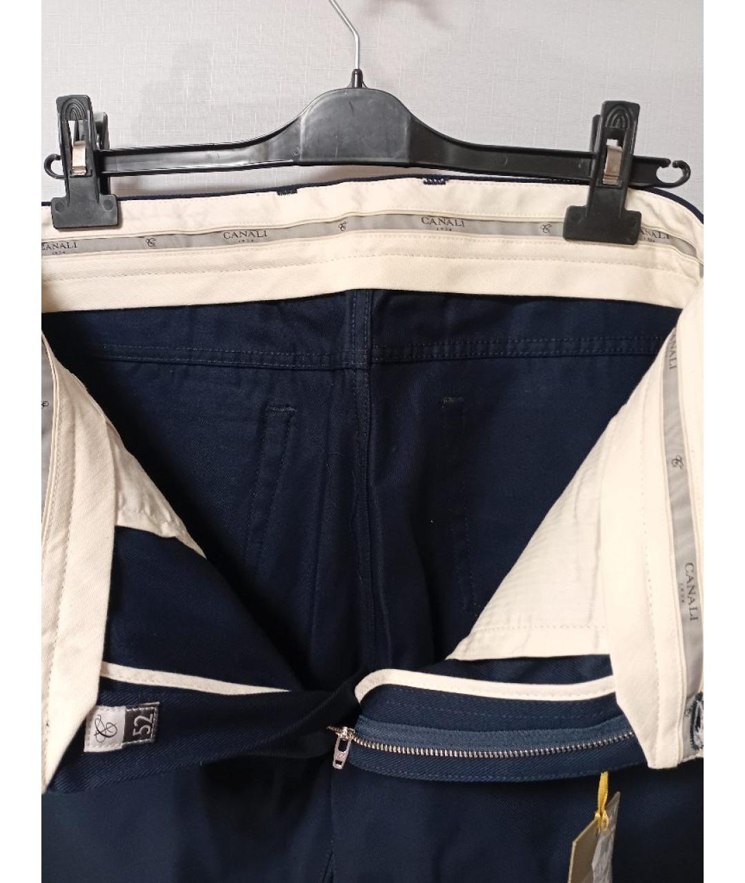 CANALI Темно-синие хлопковые прямые джинсы, фото 3