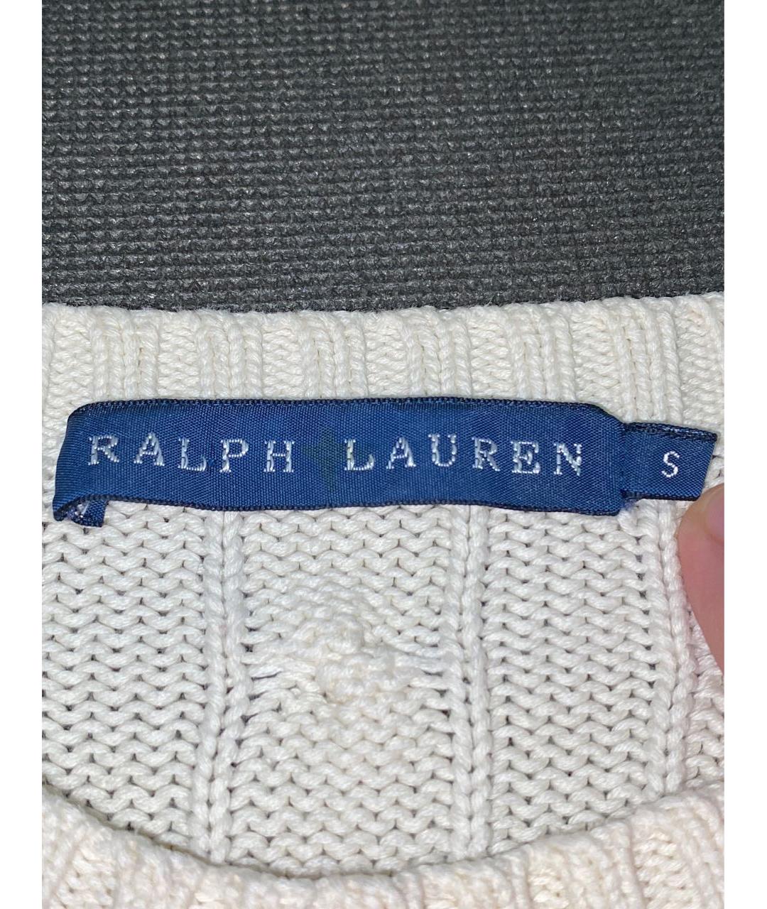 RALPH LAUREN Белый хлопковый джемпер / свитер, фото 6