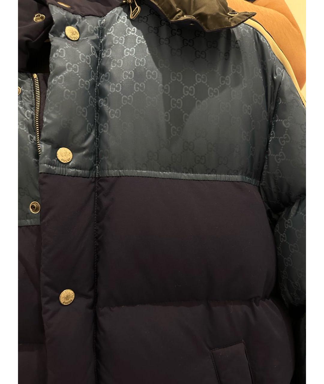 GUCCI Синий полиамидовый пуховик, фото 4