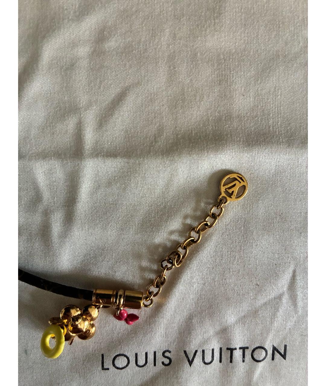 LOUIS VUITTON Коричневый кожаный браслет, фото 2