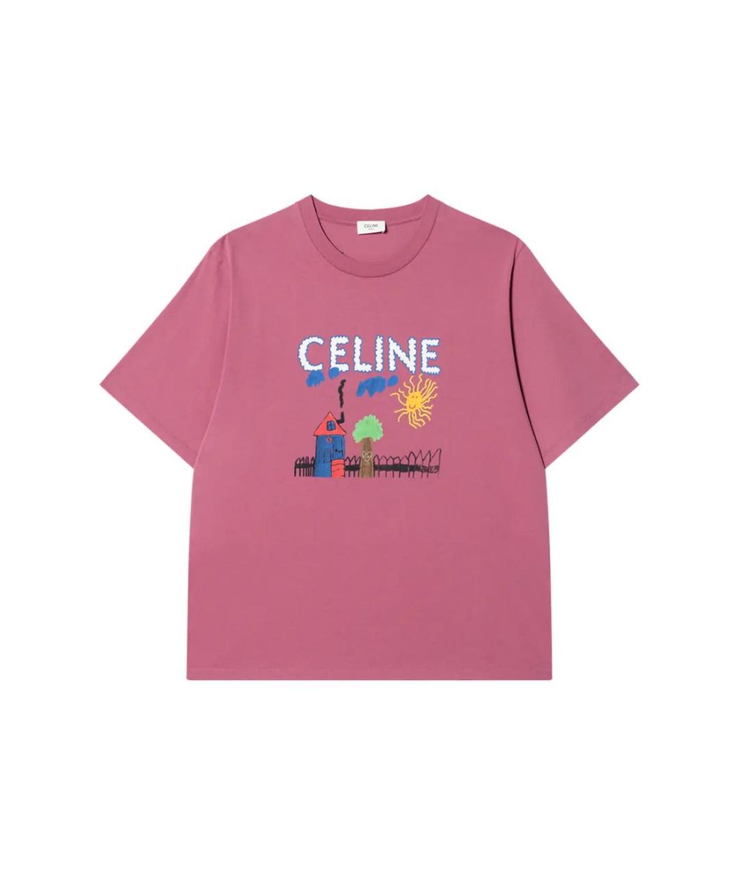 CELINE Розовая футболка, фото 1
