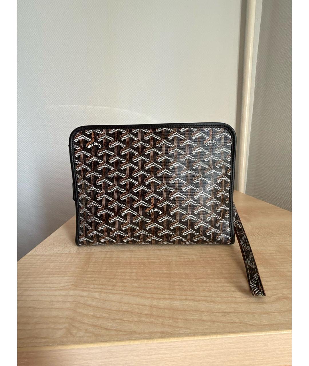 GOYARD Коричневая кожаная барсетка, фото 3