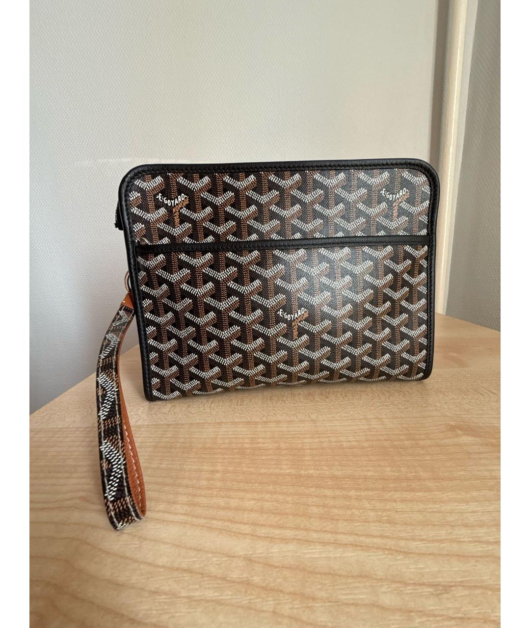 GOYARD Коричневая кожаная барсетка, фото 5