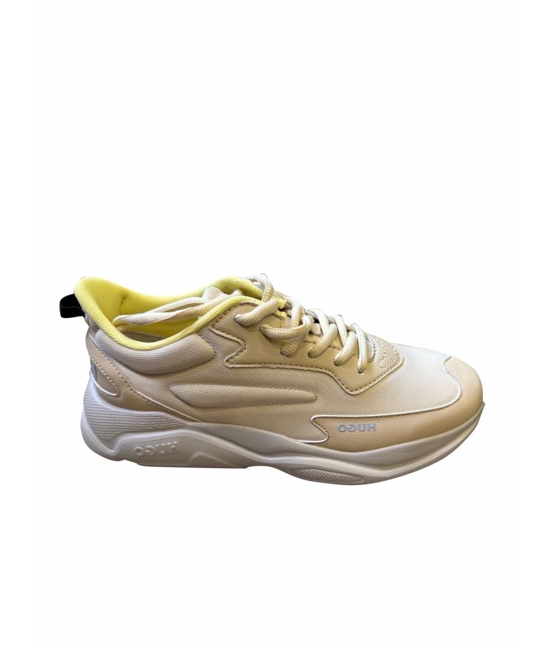 HUGO Бежевые кроссовки из искусственной кожи, фото 1