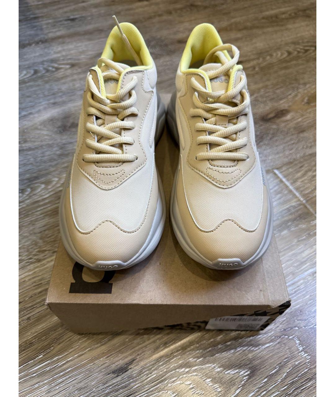 HUGO Бежевые кроссовки из искусственной кожи, фото 2