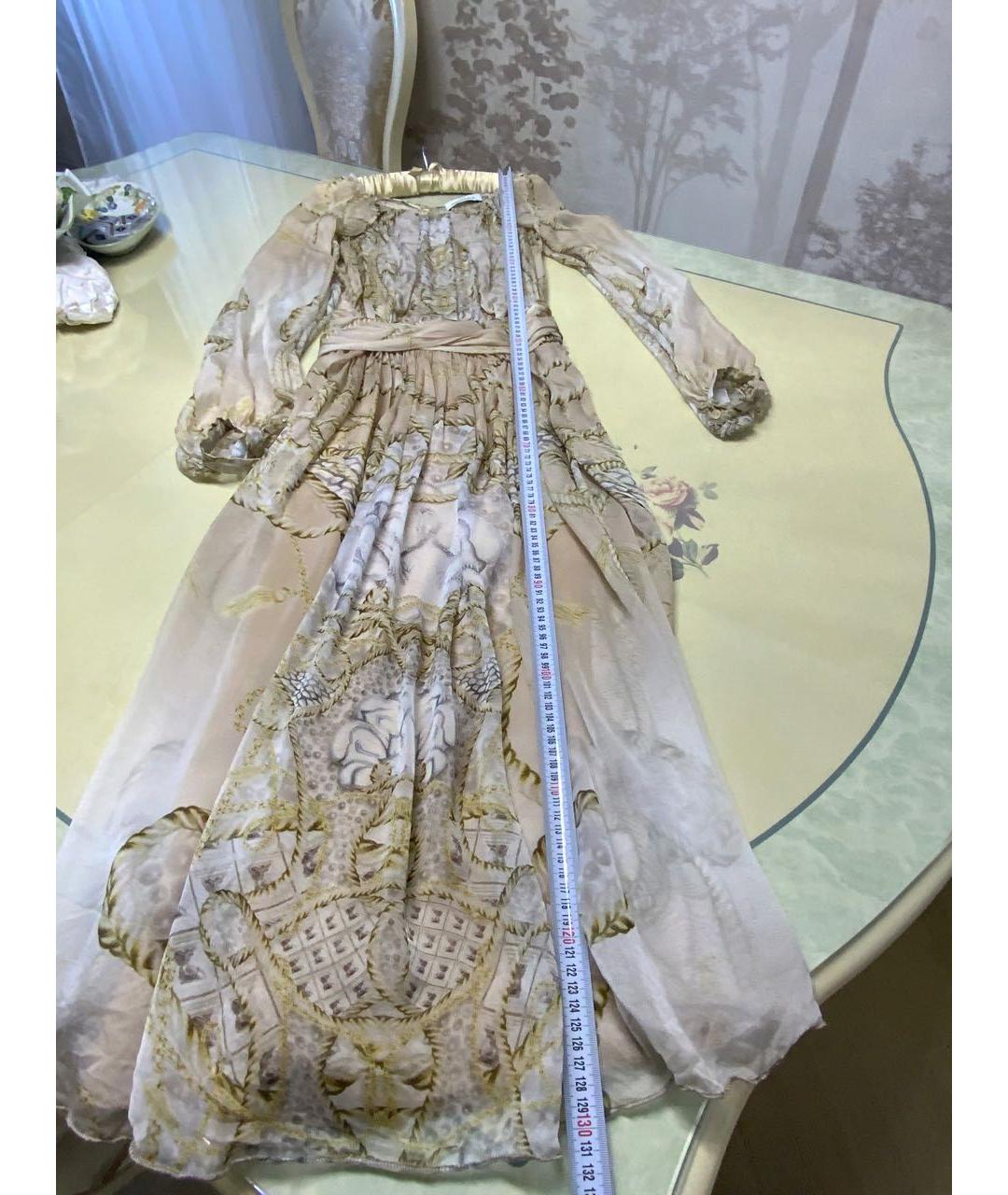 ZUHAIR MURAD Бежевое шелковое коктейльное платье, фото 7