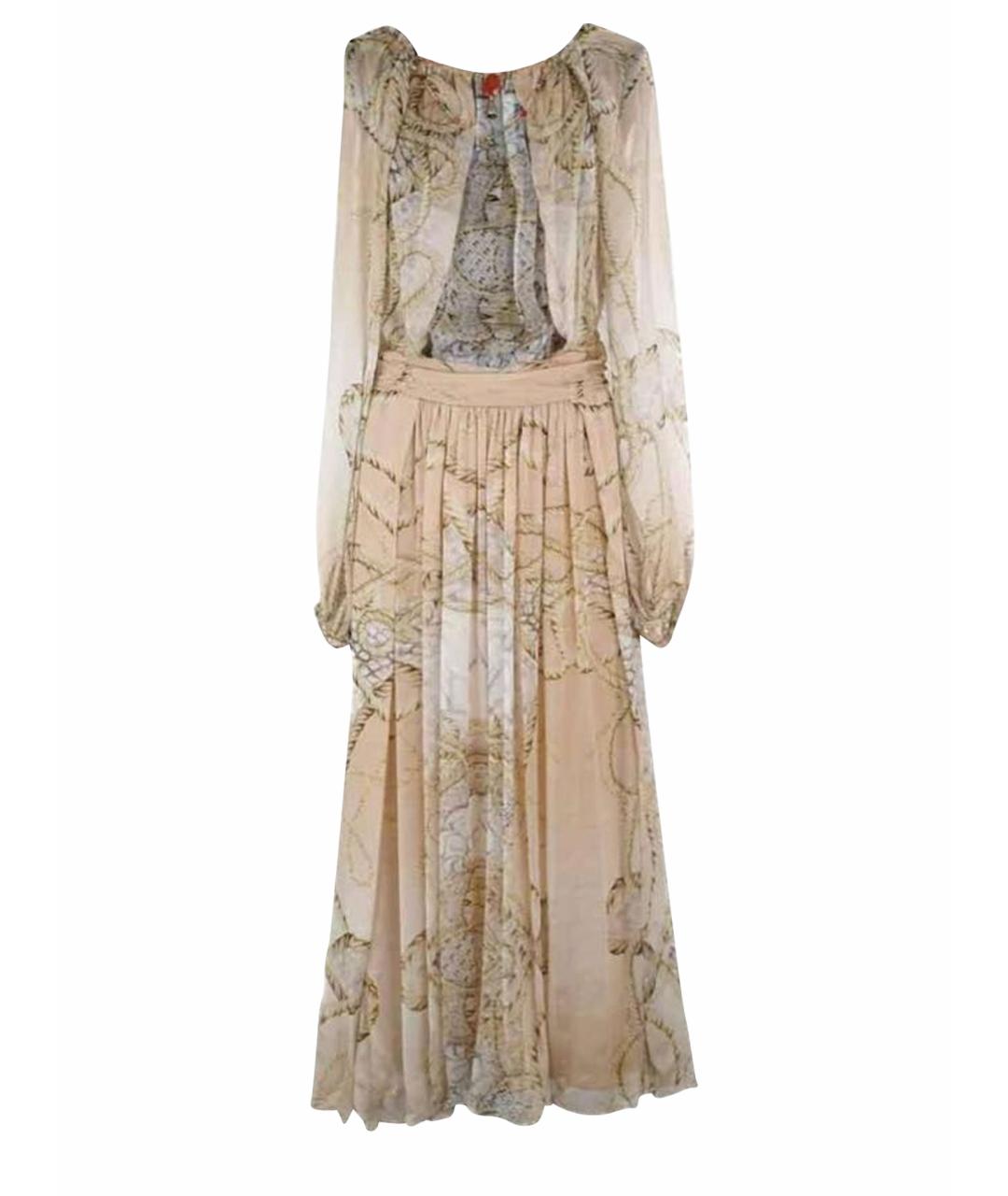 ZUHAIR MURAD Бежевое шелковое коктейльное платье, фото 1