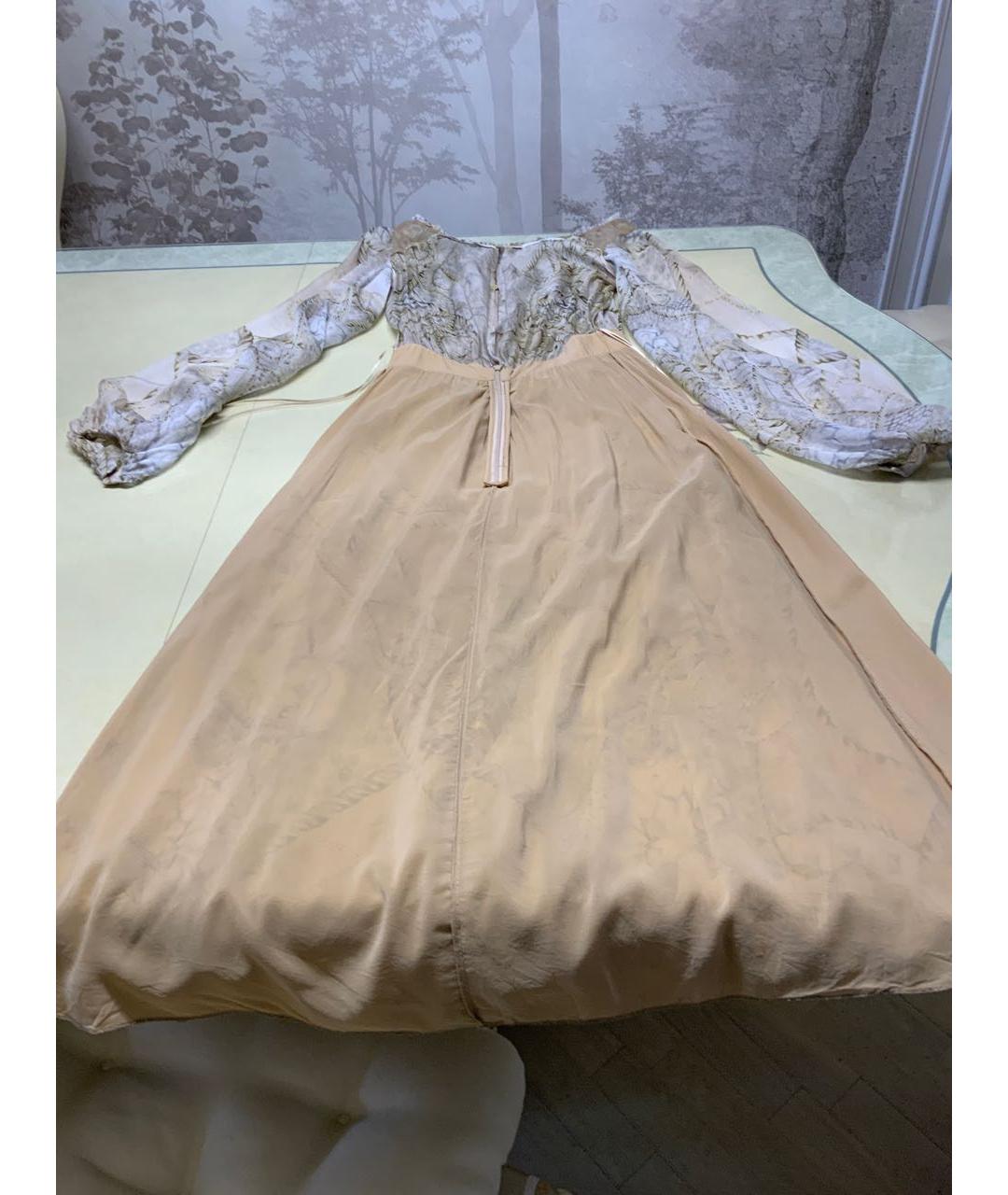 ZUHAIR MURAD Бежевое шелковое коктейльное платье, фото 5