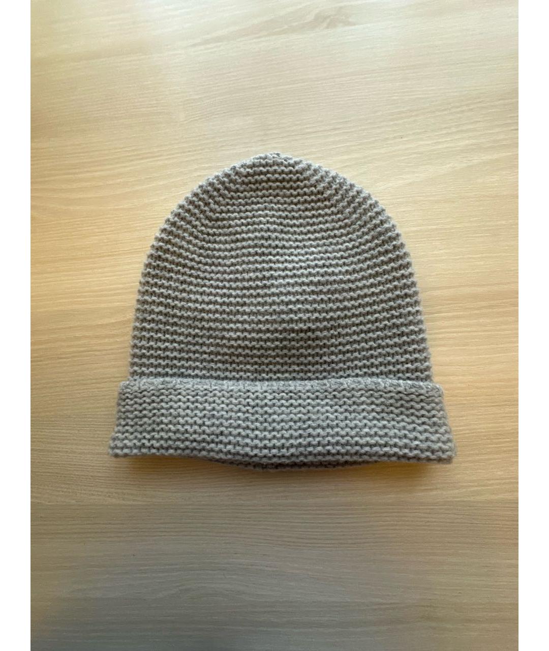'S MAX MARA Серая шерстяная шапка, фото 4
