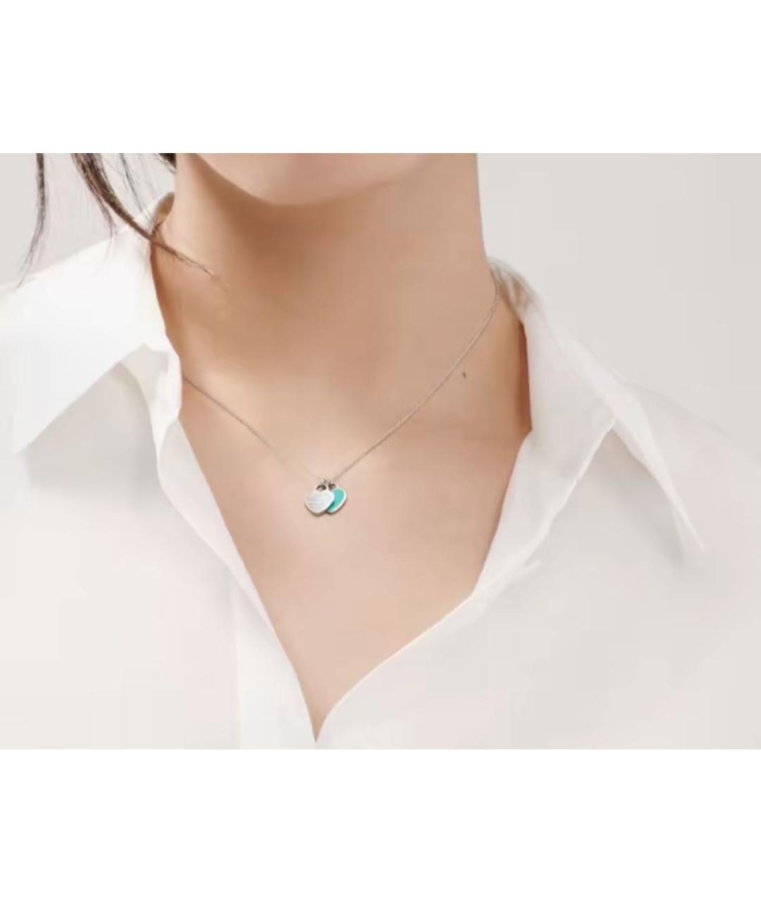 TIFFANY&CO Бирюзовая серебряная подвеска, фото 5