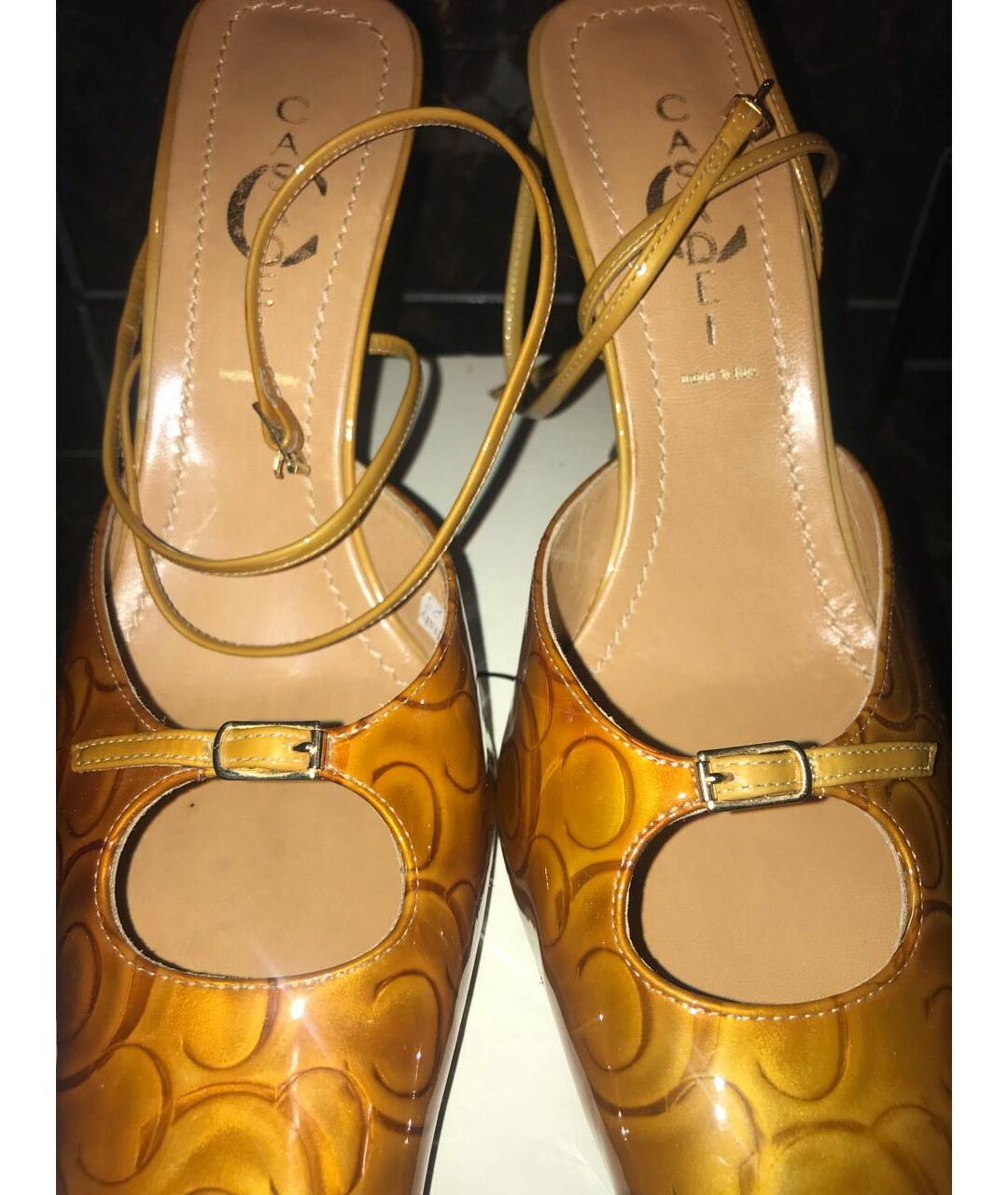 CASADEI Золотые кожаные туфли, фото 6