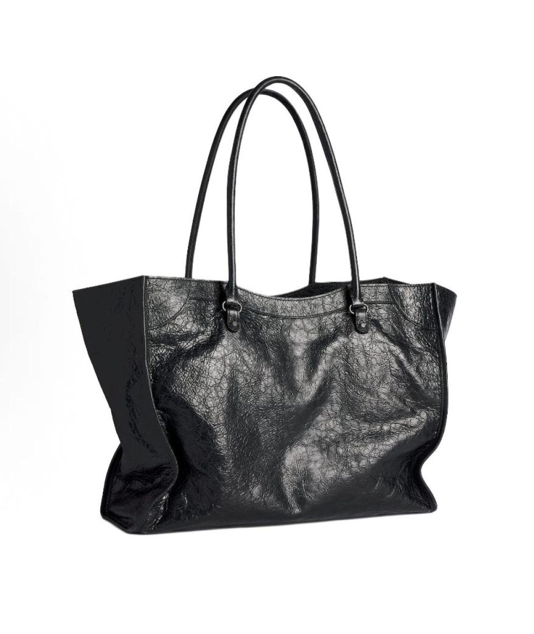 BALENCIAGA Черная кожаная сумка тоут, фото 2